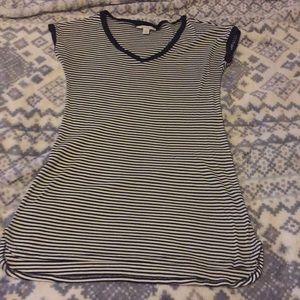 Ribbed black and white dress